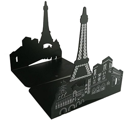 Winterworm One Pair Vintage Fashion European Architecture Style Thickening Iron Library School Office Home Study Metal Bookends Book End (Paris Eiffel Tower) #TOP3