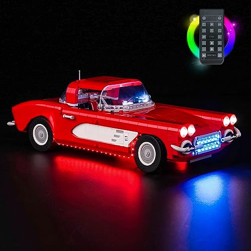 Hilighting Upgraded Led Light Kit for Lego Icons Corvette Building Set, Remote Control Compatible with Lego 10321 (Model Not Included)