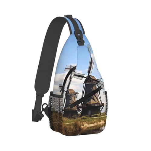 Mochila tipo sling negra para senderismo y outdoor miniatura 1