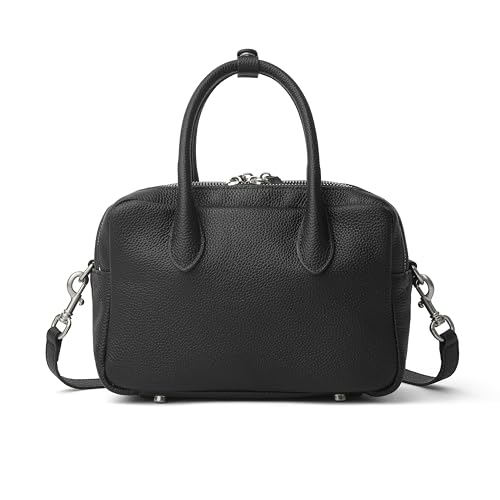 Bolso Satchel de Cuero Suave para Mujer con Dos Bolsillos y Correa Desmontable miniatura 7