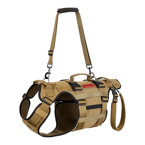 Image of OneTigris Dog Lift Harness for Large Dogs, Dog Hip Support Brace, Full Body Lifter with Handles Invictus Multifunctional Mobility Assistance Vest for Back Legs (Brown, M)
