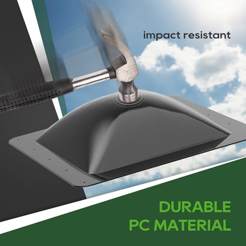 Image of RVGUARD RV Skylight Replacement, 18 inch x 18 inch Outer Dimension Skylight Fits All Standard 14 inch x 14 inch Openings, RV Skylight for Camper Trailer Fifth Wheel Truck, UV Resistant, Impact Resistant, Black