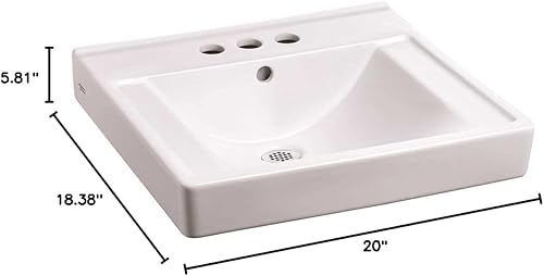 Vista 11 de American Standard 9024008EC.020 Decorum - Lavabo de baño con Everclean y centros de 8 pulgadas, color blanco