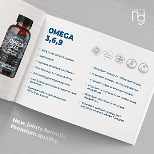 Newgate Labs Omega 3,6,9-90 High Strength Triple Omega Softgels - Immunity Support & Overall Health - Halal - Made In The Uk #TOP3