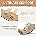DDXYYDS Cork Footbed Sandals & Cork Slides for Women Men – Arch Support Slip-On Sandals with Adjustable Buckle for Summer Beach, Indoor & Outdoor