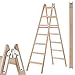 Produktbild KADAX Holzleiter, Stehleiter bis 150kg Traglast, Sprossenstehleiter aus hochqualitativem Holz, Doppelstufenleiter in sechs Varianten, Haushaltsleiter für Maller (7 Stufen)