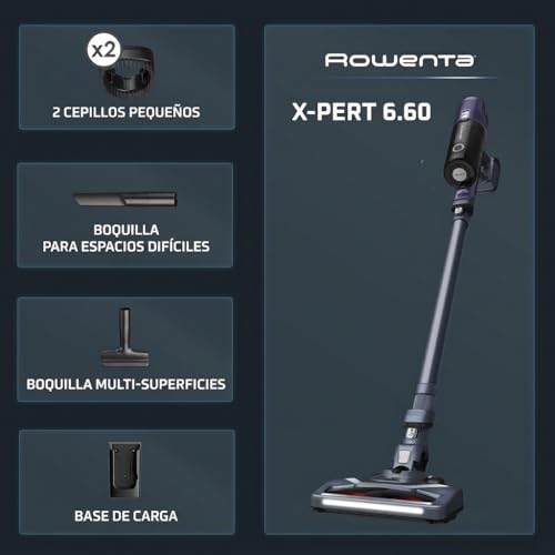 Miniatura 7 de Rowenta Xpert 6.60 Rh6838 - Aspiradora Escoba Versátil Sin Cable, Con 3 Funciones En 1 Multiespacios, Batería De Litio, 2 Velocidades, Gatillo Boost, Escoba Ligera Y Portatil