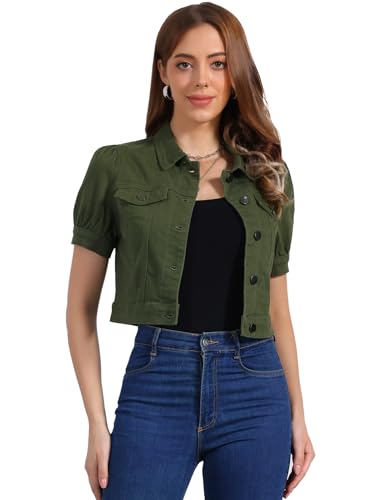 Veste en jean délavé manches courtes femme légère et boutonnée pour l'été