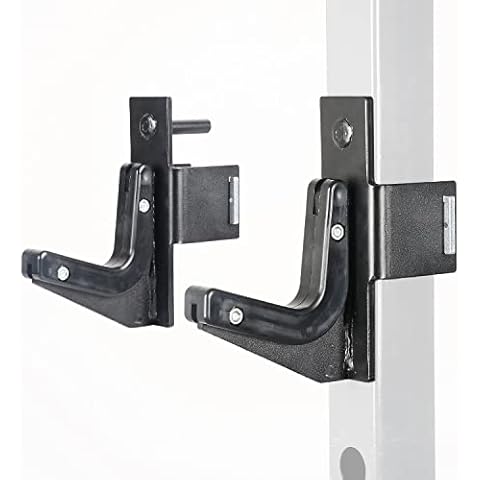 SYL Fitness J-Hooks Power Rack Attachment Barbell Holder/Squat Rack Accessories J Cups, Fit 2x2 inch & 3x3 inch Square Tube (For 2x2" Rack (1/2" Hole)) Cover