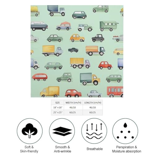 Colorful Trucks And Car Fashion Head Scarf for Women Silk Like Bandana Kerchief Satin Square Scarves Gifts2