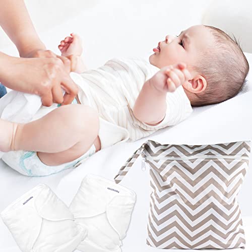 Hoydate Cloth Diaper Wet Dry Bags Waterproof Reusable With Zippered Pockets For Soiled Baby Items Yoga Gym Bag For Swimsuits Or Wet Clothes #TOP5