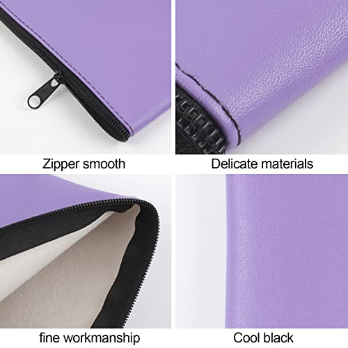 Image of 4Pack Money Bag 11 X 6 inch, Safe Durable Waterproof Bags With Zipper for Cash, Coin Pouch PU Leather Bank Bag for Checks, Makeup, Bills, Receipts (Purple)