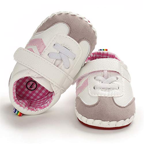 Image of HsdsBebe Baby Boys Girls Pu Leather Hard Bottom Walking Sneakers Toddler Rubber Sole First Walkers Infant Cartoon Slippers Crib Shoes