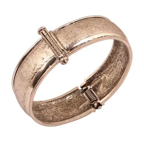 Image of Touchstone Indian bracelets for women mixed metal cuff crystal rhinestones bracelet handcrafted wrist enhancer free size designer in gold or oxidized white tone