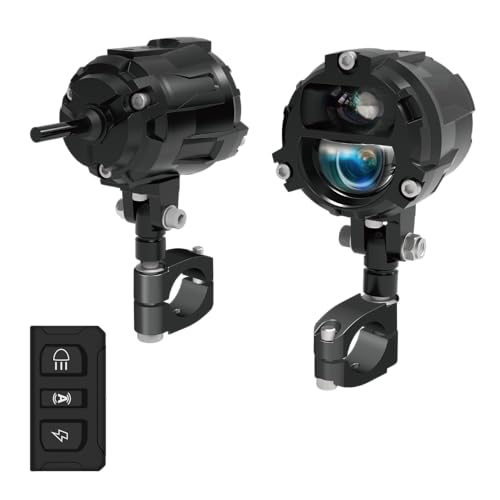 AlienRider M902Pro Motorcycle Smart Cornering Assist Spotlight, 240W Dual-Glass Lens, High-Intensity Cornering Light, Six-Axis Gyroscope, IP67 Waterproof, Multiple Smart Modes, 360° Universal Mount.