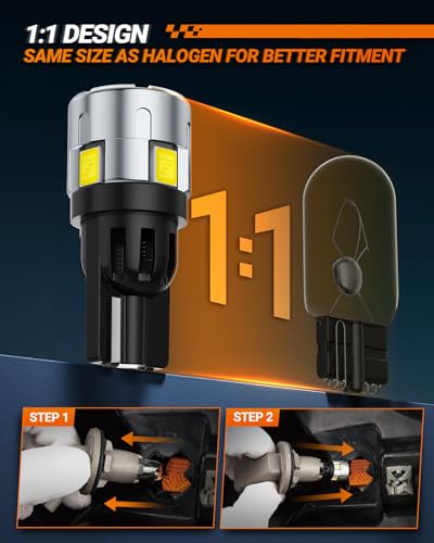 Image of SEALIGHT 194 Led Bulb 600% Brightness 168 T10 Led License Plate Light 6500k Super Bright Replacement Bulbs For Trunk, License Plate Dome Map Door Courtesy Light (Pack Of 4)
