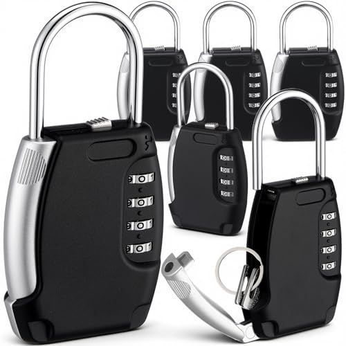 AceOrbit 6 Pack Portable Key Lock Box with Code, Indoor,