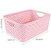 STARVAST 5 Pack Plastic Storage Baskets, Portable Pink Fish Scale Pattern Hollow Desktop Storage Bin Box with Handle for Kitchen, Bathroom, Kids Room or Nursery Storage – 9.4 x 7.1 x 4.1 inches