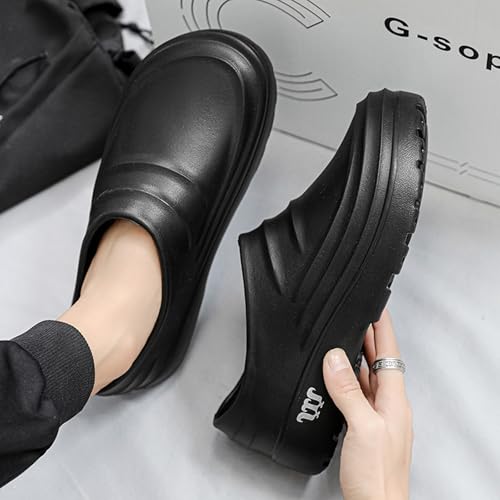 XJITIGER Damen Herren rutschfeste Küchenschuhe: wasserdichte ölbeständige Kochschuhe - Unisex Gartenclogs für Restaurant, Krankenhaus, Gastronomie, Pflege Schwarz 43 – Bild 2