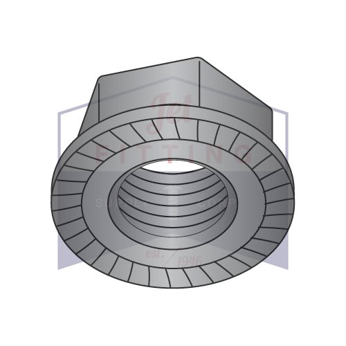3/8-16 Serrated Hex Flange Locknuts / Steel / Black Oxide (QUANTITY: 1,000 pcs)