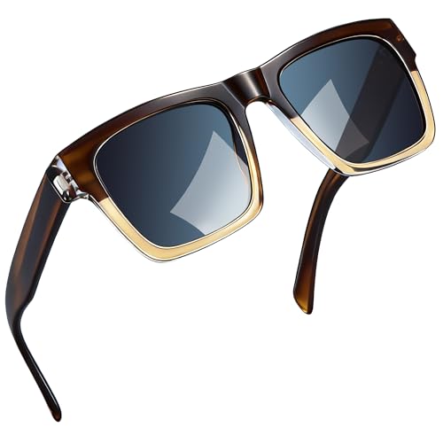 Image of Joopin Acetate Square Sunglasses Men Polarized UV400 Protection Trendy Oversized Sun Glasses Retro Shades Women