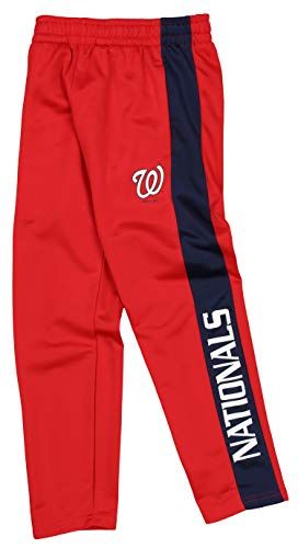 Outerstuff MLB Youth Boys (8-20) Side Stripe Slim Fit Performance Pant, Washington Nationals Medium (10-12)