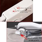 Handheld Portable Electric Sewing Machine for Beginners Adults, Suitable for Clothes, DIY, Curtains, Family Travel, Black, Plastic, 8.27x1.38x2.76in