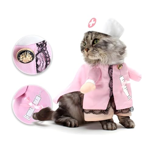 NACOCO Dog Cat Nurse Costume Pet Nurse Clothing Halloween Jeans Outfit Apparel (XS) - image 2