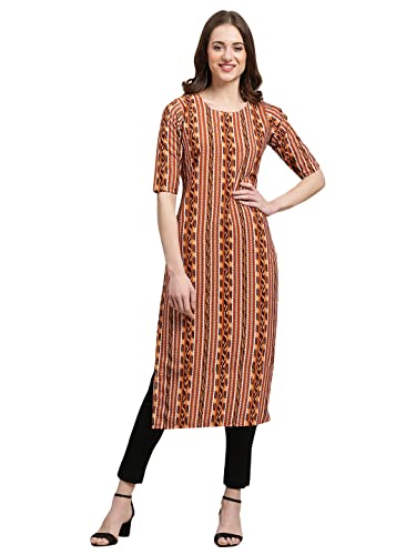 Image of Pinkmint Women's Crepe Black Color Floral Printed Straight Kurti(MD-530349)