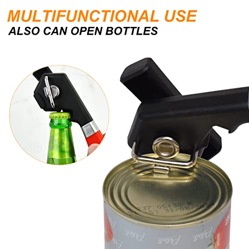 Essbes Multifunctional Safe Cut Can Opener & Bottle Opener, Ergonomic Smooth Edge Can Opener With Magnetic Lid Catch, Easy Grip, Effortless Can Opener For Kitchen & Restaurant (Red + Black) #TOP2