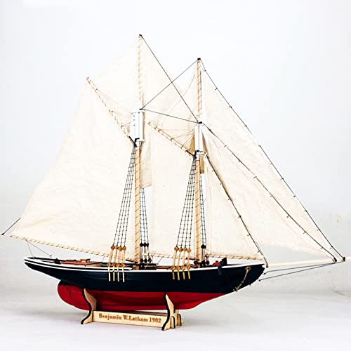 RMRM Segelboot Modell Holzsegelboot Miniaturmodell 1:87 Klassisches Holzsegelbootmodell Bausatz Dekoration DIY Holzsegelbootmodell HeimdekorationDiy Schiffsmodell Kit Cover