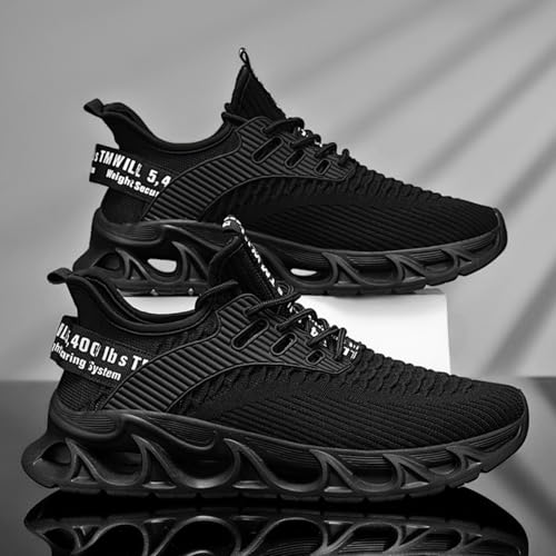 Mens Breathable Lightweight Running Shoes Blade Tennis Walking Sneakers Comfortable Fashion Non Slip Work Sport Athletic Shoes (Orange,8)2