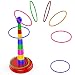 Quoits Ring Toss Game for Kids,18" Colorful Plastic Detachable Ring Toss Toy Suitable for All Age Indoors | Outdoors,Funny Sport Game Toys for Kids Improves Hand-Eye Coordination,Party Favor Games.
