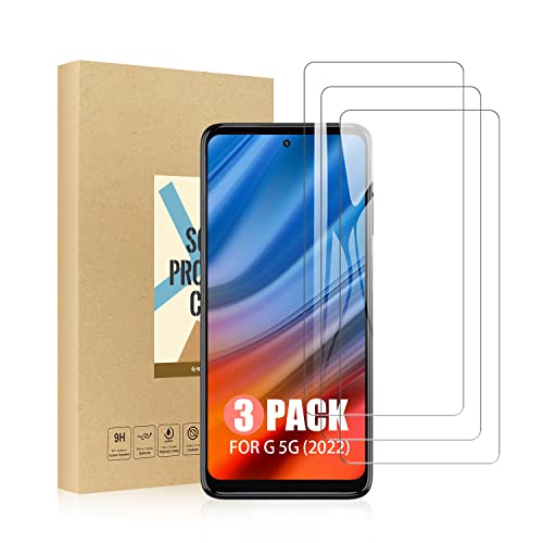 SCL Protector de pantalla para Moto G 5G 2022 Motorola G 5G 2022 Verre Trempé, [3 unidades] vidrio templado 9H totalmente transparente, antiarañazos, menos huellas, compatible con fundas