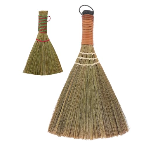 BCOATH Hand Held Short Broom Tabletop Dust Broom Natural Bristles for Dust Removal