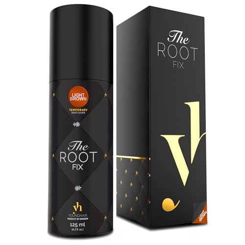 Younghair The Root Fix – Spray Retoca Raíces, Spray Cubre Canas para Root Retouch Instantáneo, Retocador de Canas y Raíces Marrón Claro, 125 ml