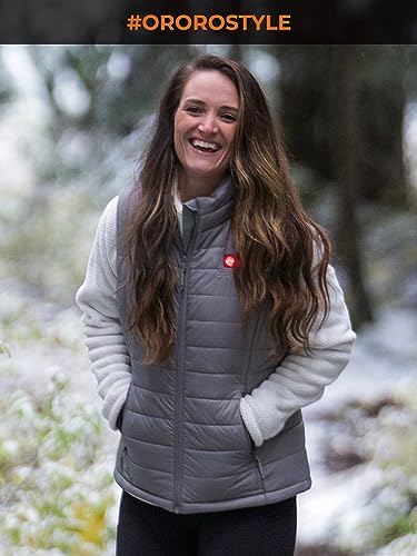image for ORORO Women's Lightweight Heated Vest with Battery (Charger Not Includ