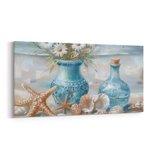 jejeloiu Cute Daisy Flower Large Canvas Wall Art Sunny Beach