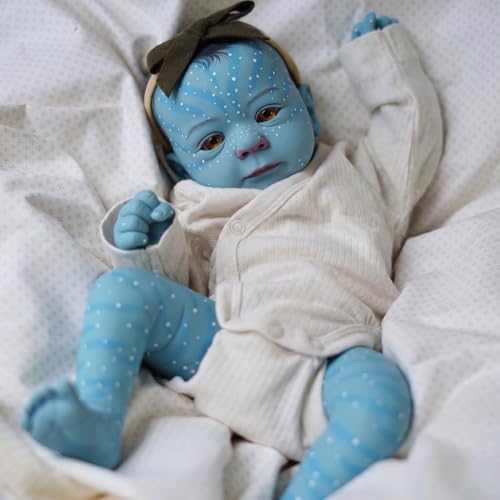 Pinky Lovely 19Inch Reborn Baby Doll Avatar Soft Body Vinyl Realistic Newborn Dolls Painted Hair Real Life Elf Baby Doll Toy for Kids Age 3 + by Pinky Reborn - Used condition - Image 4