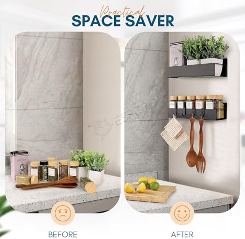 Image of ESPERO Fridge Side Storage Rack, Magnetic Metal Shelf For Fridge, Kitchen Spice Rack Organizer for Refrigerator, Oven, Space-Saving Organizers, Multi-Use for Spices, Utensils Store (Pack Of 1)