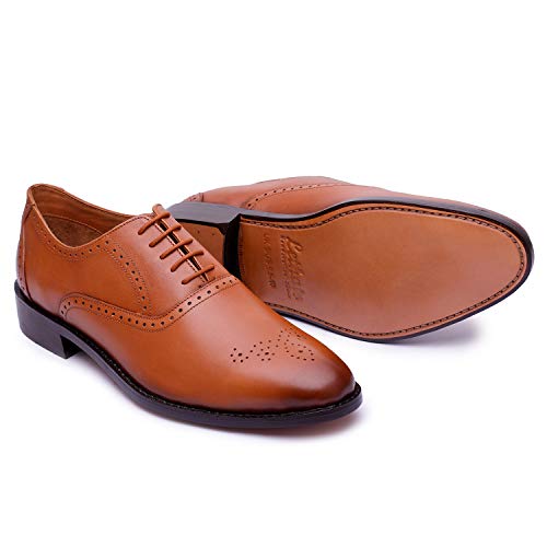 Handmade Brogue Oxford Goodyear Welted Genuine Leather Lace up Dress Shoes3