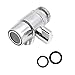 Produktbild WJUAN 3-Wege Ventil Umstellventil Umschalter, Massives Chrom Poliert, Für Küche Oder Waschbecken Wasserhahn Zu Schlauch Adapter Ersatzteil (Silber)