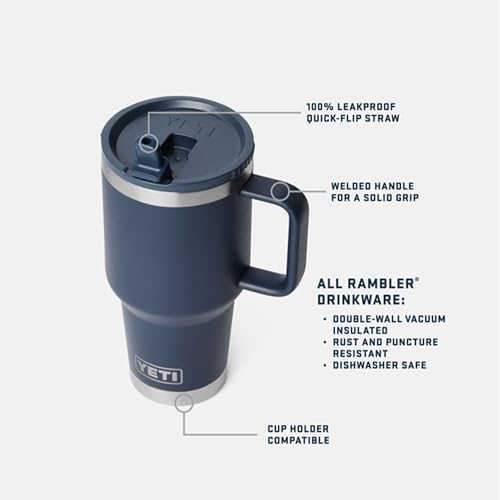 YETI Rambler 30 oz Travel Mug with Flip Straw Lid – Stainless Steel, Vacuum Insulated, Leakproof, Cup Holder Friendly, Tropical Pink - image 2