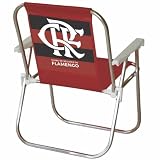 Cadeira de Praia Varanda Alta Licenciada Flamengo, BTF, 90kg, Vermelha | Orgulho rubro-negro, leveza e durabilidade
