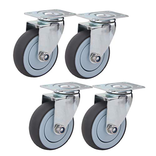 Ruote girevoli industriali resistenti con freno, capacità di carico 300 kg, ideali per mobili, carrelli pianali, attrezzature mediche, universali, 6,3 cm
