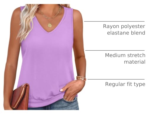 Image of ANRABESS Women Tank Tops Summer V Neck Sleeveless Casual Loose Fit Cute Cami Basic T Shirts Solid Tees 2026 Trendy Outfits