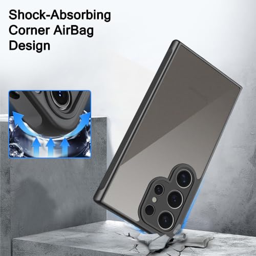 Image of TheGiftKart Hybrid Matte Frosted Translucent Samsung Galaxy S24 Ultra 5G Back Cover Case | Shockproof Design | Camera Protection Module | Hard Back Cover for Samsung S24 Ultra (PC & TPU, Frost Black)