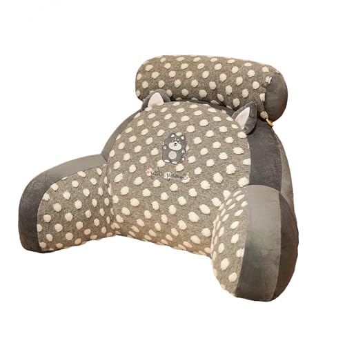 AZMAHT Almohada para Leer En La Cama Cojin Respaldo Sofa De Sherpa Suave, Relleno Algodón PP, con Reposabrazos Y Funda Extraíble, para Cama Sofá Dormitorio Adultos,13,60X45CM