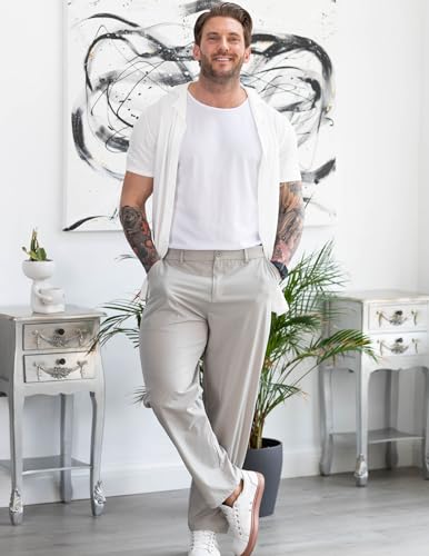 COOFANDY Men's Knit Shirts Vintage Short Sleeve Button Down Shirt Casual Summer Beach Shirt4