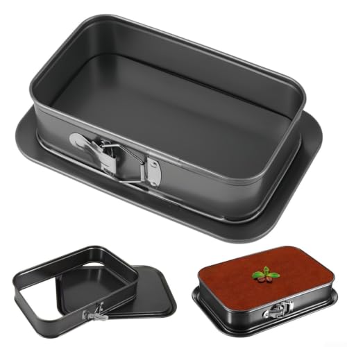 Molde para tartas de queso rectangular con base extraíble de acero al carbono 33x23x7 cm 5